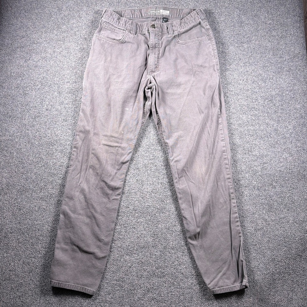 Carhartt Relaxed Fit Canvas Work Pants Mens 32x30 Gray Utility‎ Carpenter